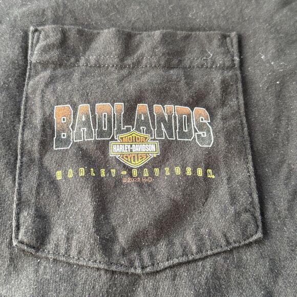 Harley Davidson T Shirt 2022 Badlands South Dakota Large 19x26 Black Short Sleev - Picture 4 of 6